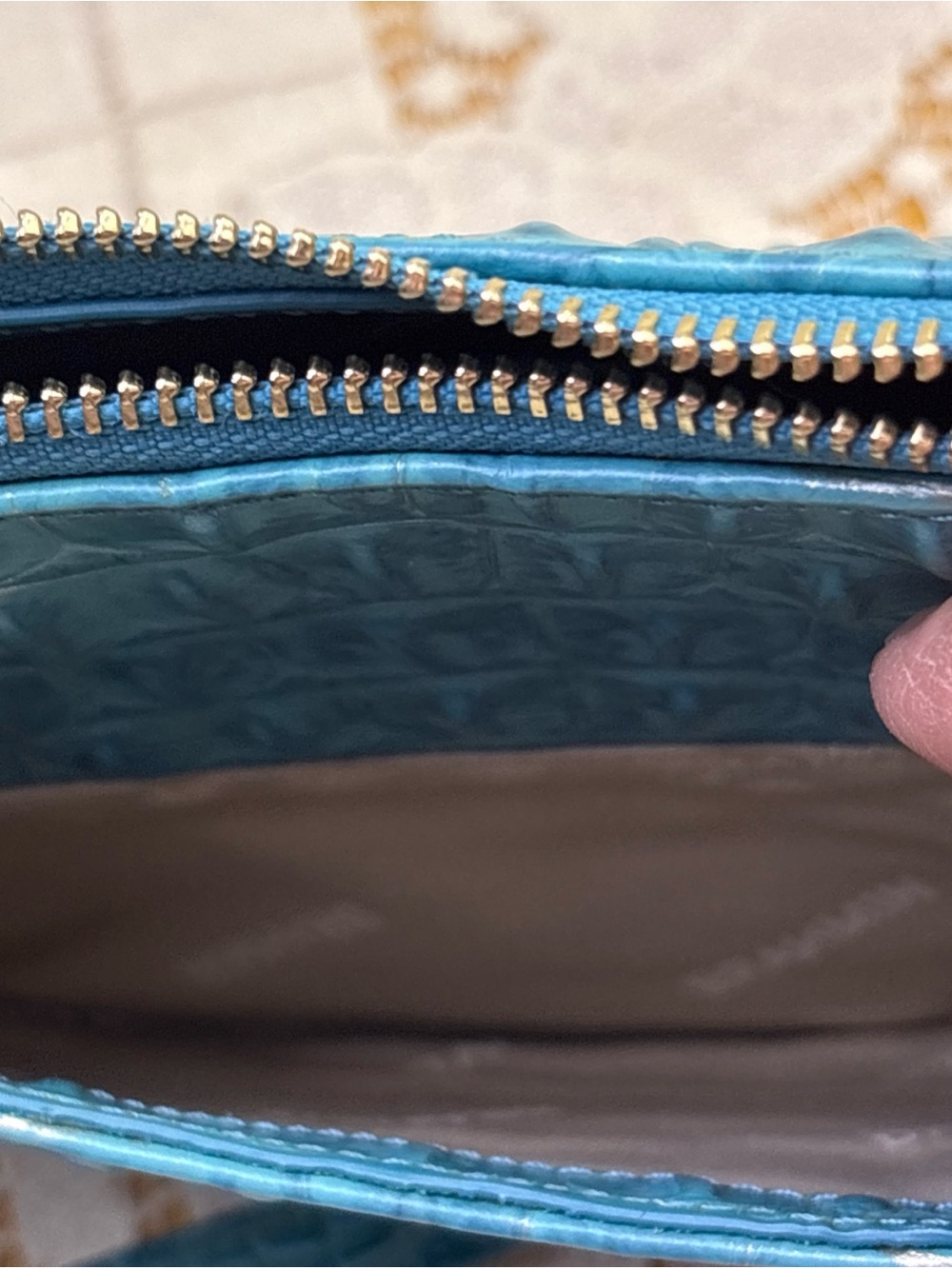 Brahmin Shayna Mermaid Green Melbourne Croc Embossed Leather - Picture 12 of 15
